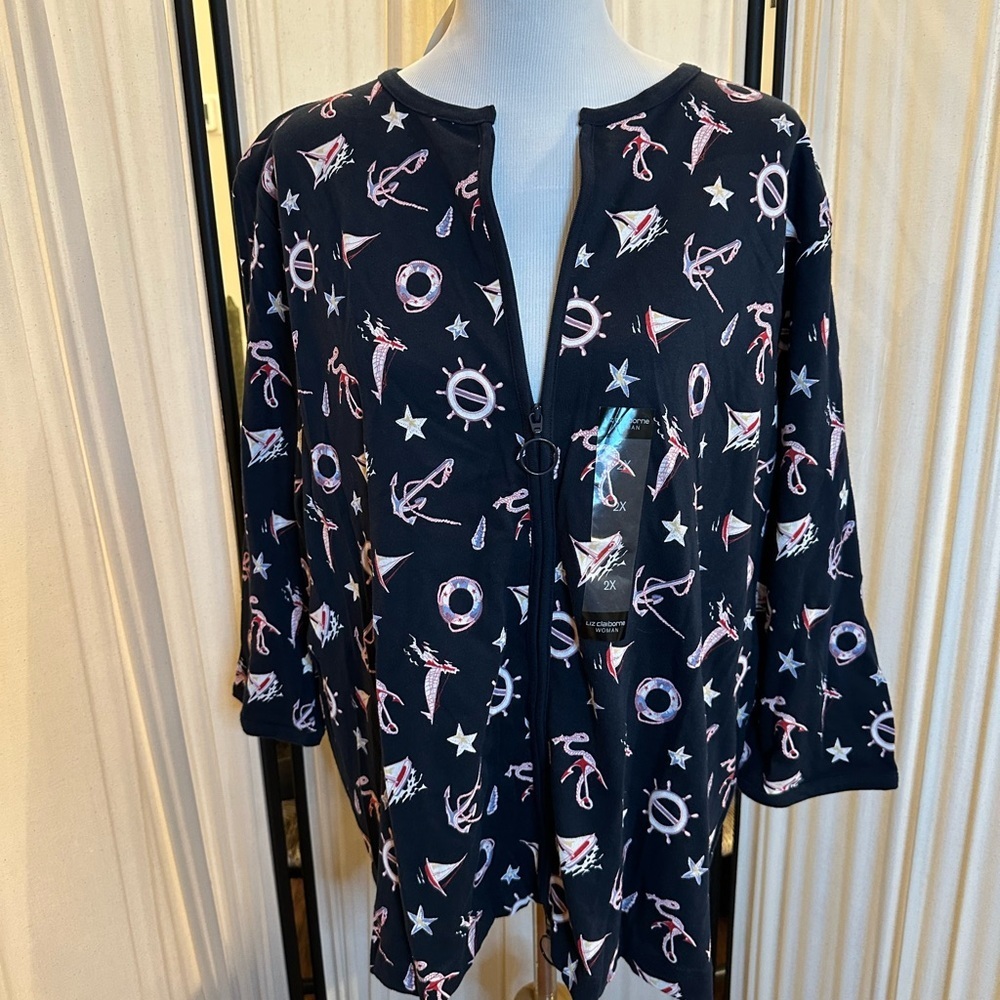Liz Claiborne Black and White Blouse